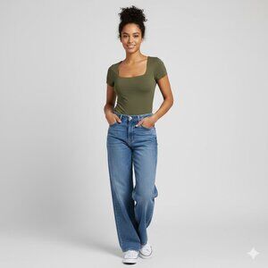 Gaze Olive Green Bodysuit - Size XS